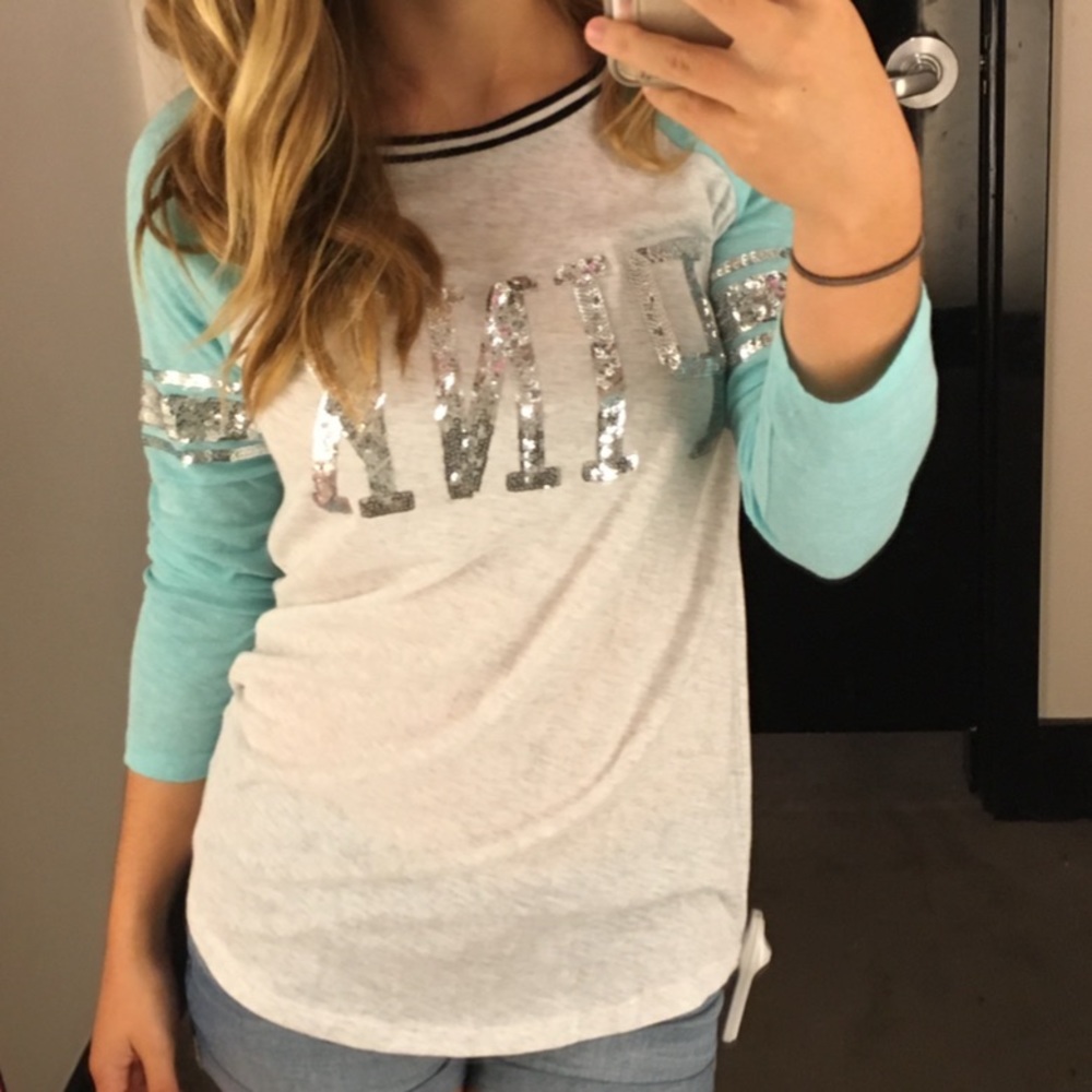 Pink VS quarter sleeve shirt